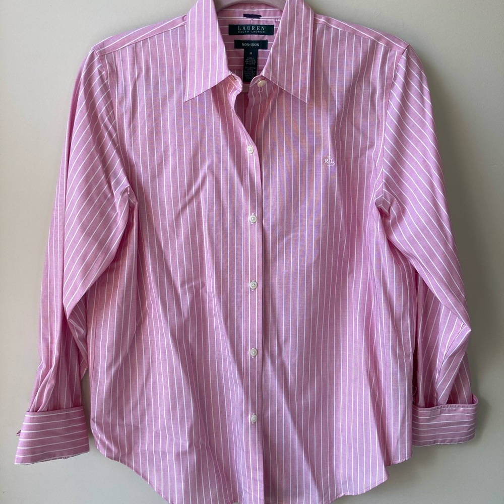 Ralph Lauren pink striped button down